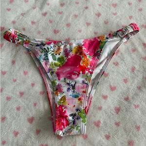 Floral High Cut Cheeky Bright Womens Swim Bikini Bottoms Size M